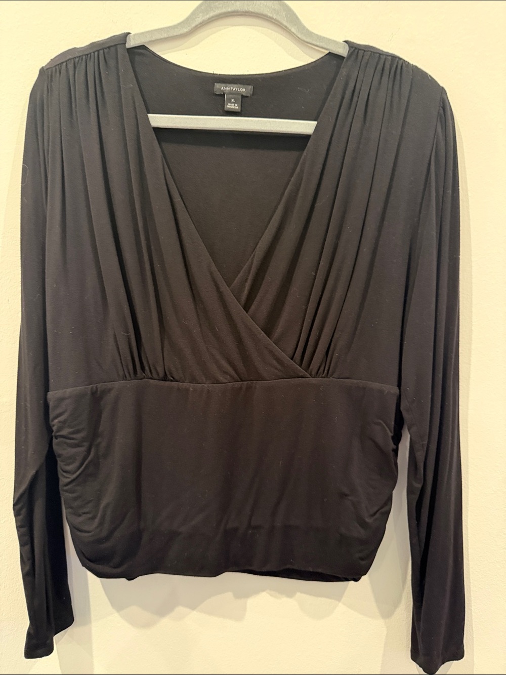 Ann Taylor Wrap Long-Sleeve Top